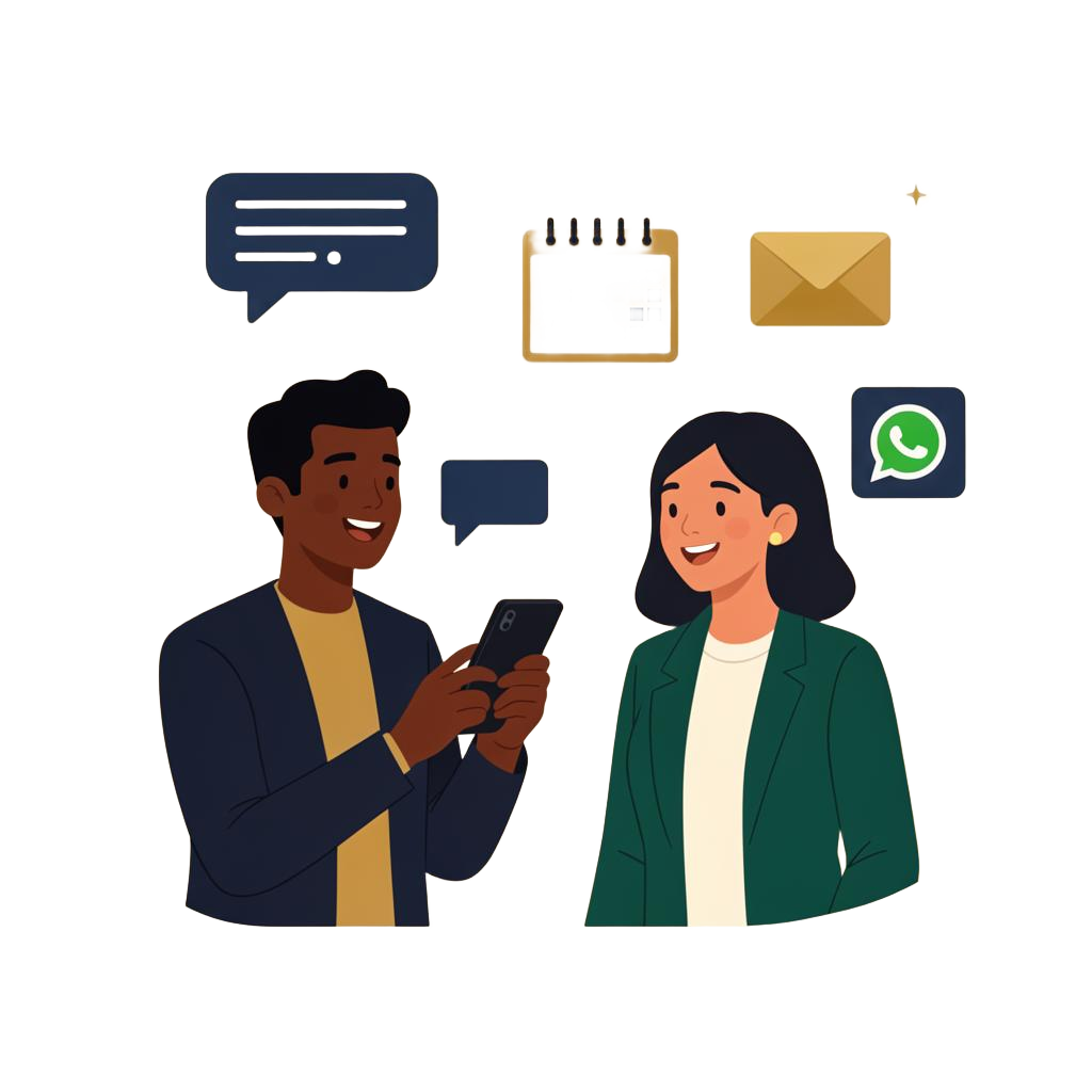 Ilustrasi percakapan dengan tim PEOPLEPLUS
